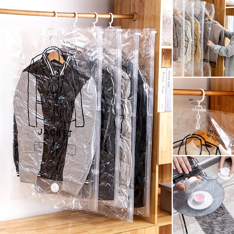 Hanging Vacuum Storage Bags Space-Saving Waterproof & Dustproof