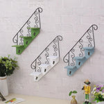 Hanging Wall Shelf Three-Tier Wood & Iron