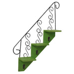 Hanging Wall Shelf Three-Tier Wood & Iron