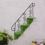 Hanging Wall Shelf Three-Tier Wood & Iron