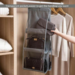 Hanging Wardrobe Organizer Metal Rotating Hanger Double-Sided Mesh