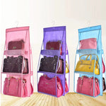 Hanging Wardrobe Organizer Metal Rotating Hanger Double-Sided Mesh
