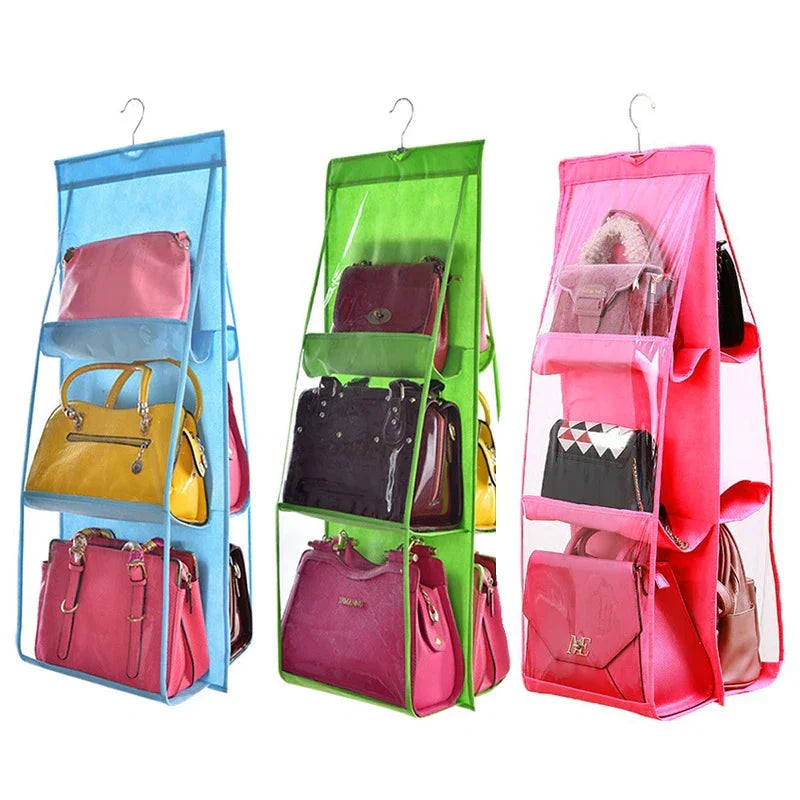 Hanging Wardrobe Organizer Metal Rotating Hanger Double-Sided Mesh