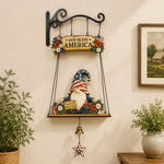 Hanging Welcome Sign Wooden Gnome Bell Accent
