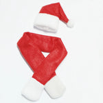 Hat & Scarf Set Festive Red Plush Trim