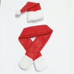 Hat & Scarf Set Festive Red Plush Trim