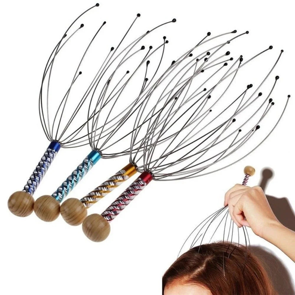 Head Massager Octopus-Style Flexible Prongs