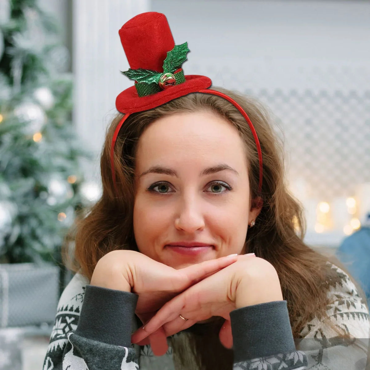 Headband Santa Hat Plant Motif Lightweight Flexible