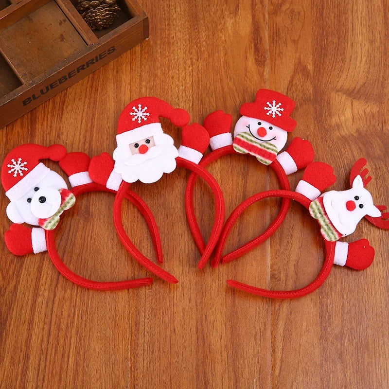 Headband Santa Motif LED Lights Elastic Fit