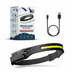 Headlamp 230° Wide-Angle COB Motion Sensor & USB Rechargeable