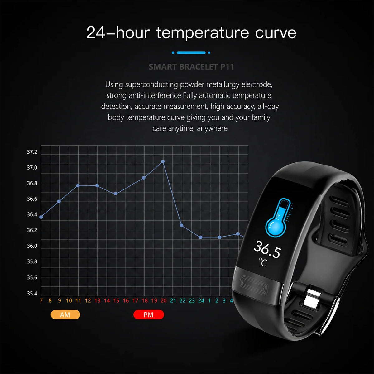 Health Tracker Bracelet Heart Rate & SpO2