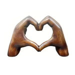 Heart Sculpture Solid Wood Natural Grain Home Decor
