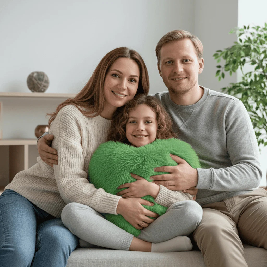 Heart-Shaped Pillow Faux Fur Machine-Washable