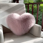 Heart-Shaped Pillow Faux Fur Machine-Washable