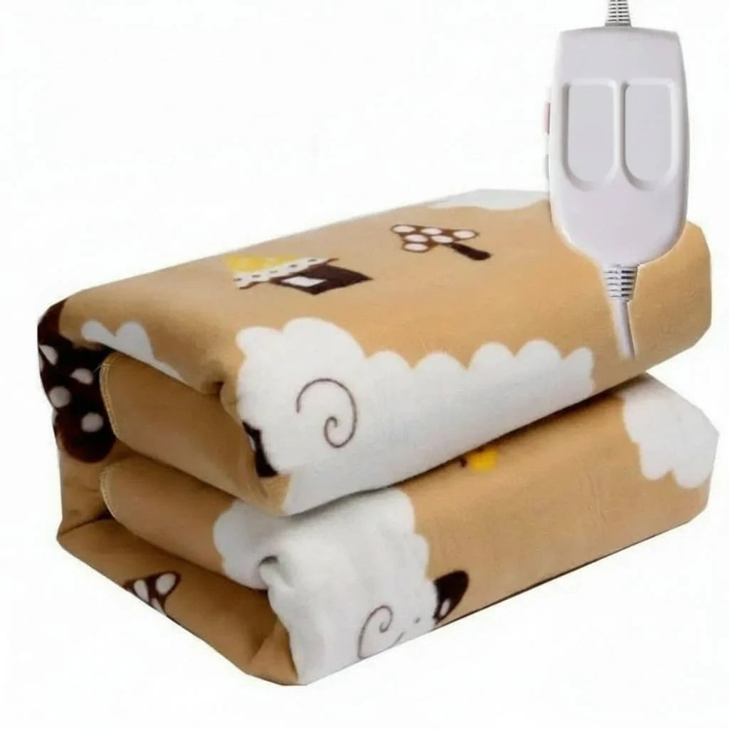 Heated Blanket Plush Fabric Adjustable Temperature Settings