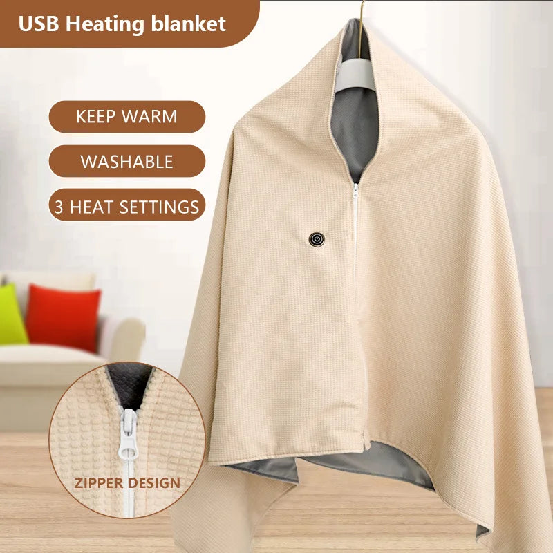 Heated Blanket USB-Powered Fleece 8 Heating Zones