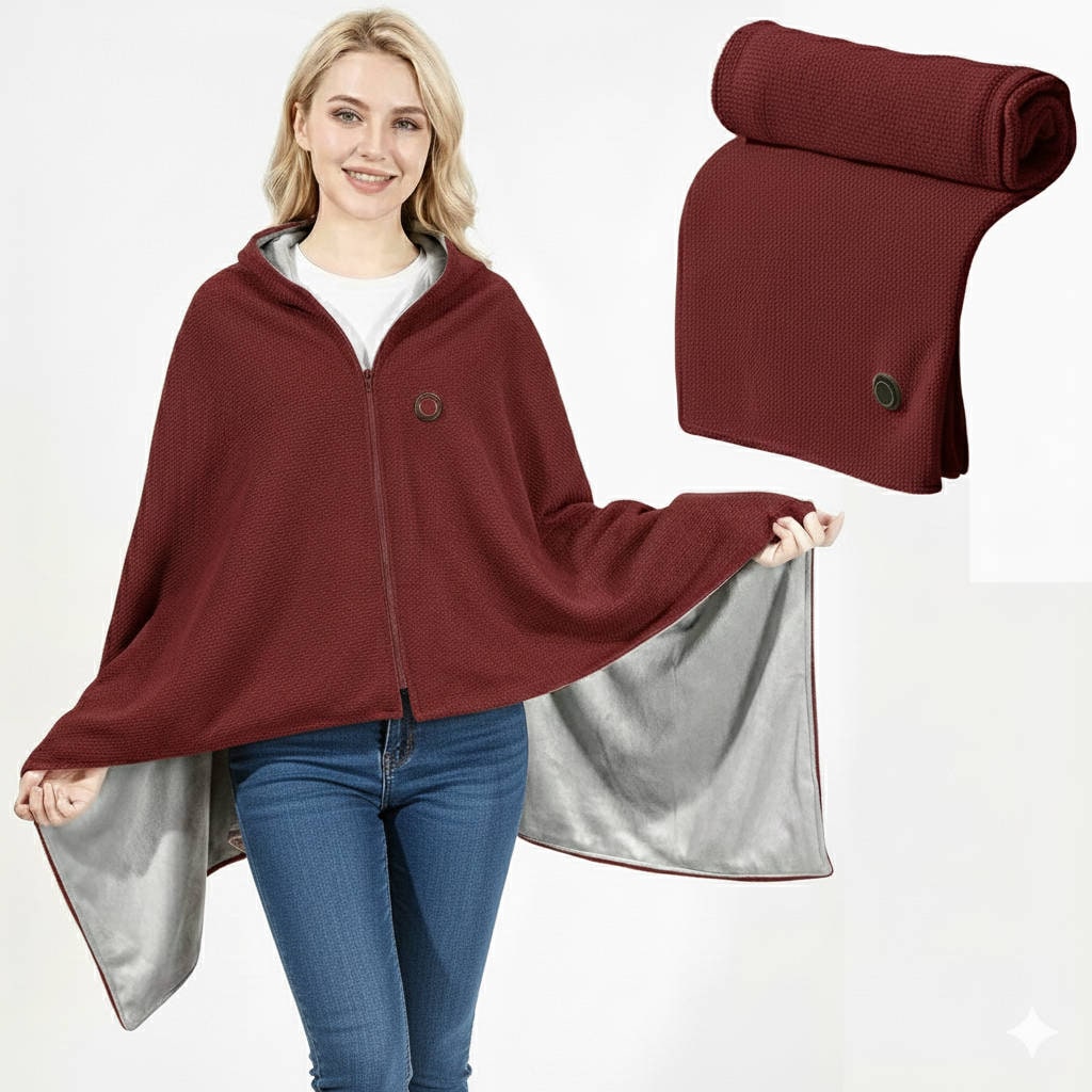 Heated Blanket USB-Powered Hooded 8 Heating Zones