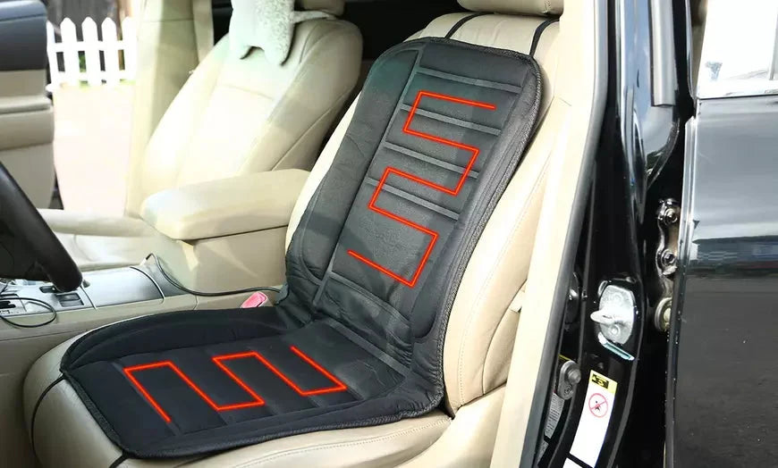 Heated Car Seat Cushion Seat & Back Fast Heating 12V Powered