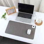 Heated Desk Mat Adjustable Temperature Linen-Textured Mouse Pad