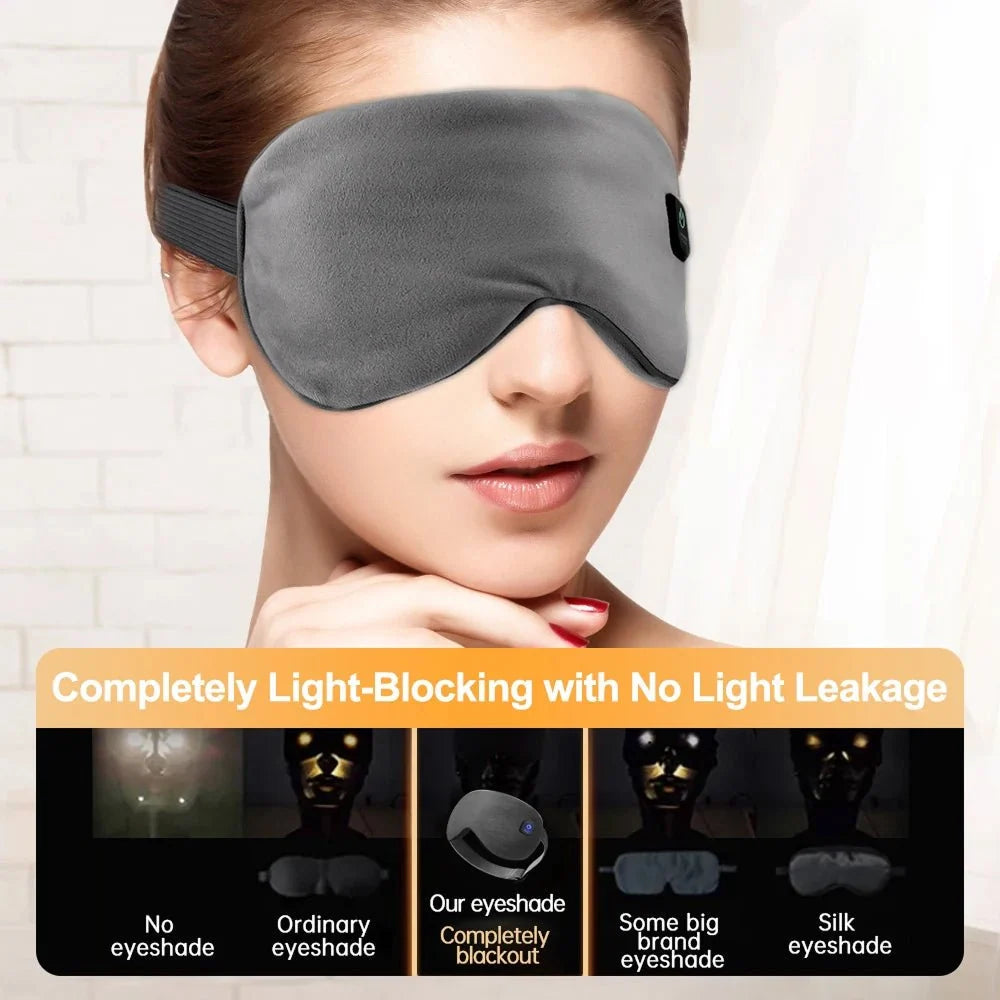 Heated Eye Mask Adjustable Heat Blackout Cordless Rechargeable