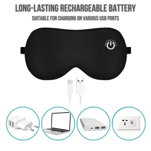 Heated Eye Mask Wireless USB Rechargeable Three Heat Settings