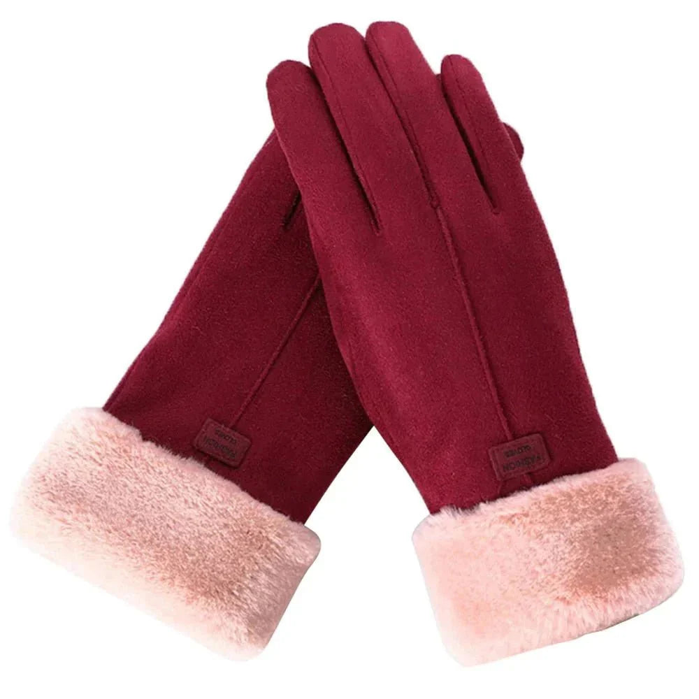 Heated Gloves Three Heat Settings Touchscreen Fingertips Plush Cuffs