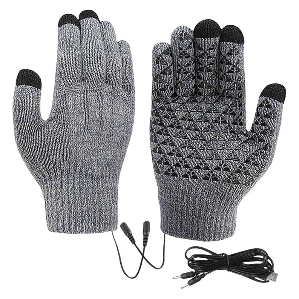 Heated Gloves USB-Powered Touchscreen Anti-Slip Grip