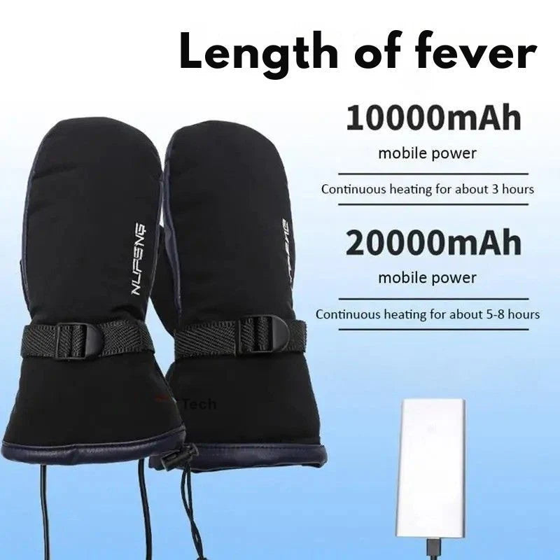 Heated Gloves USB Rechargeable Dual Heating Waterproof & Anti-Slip