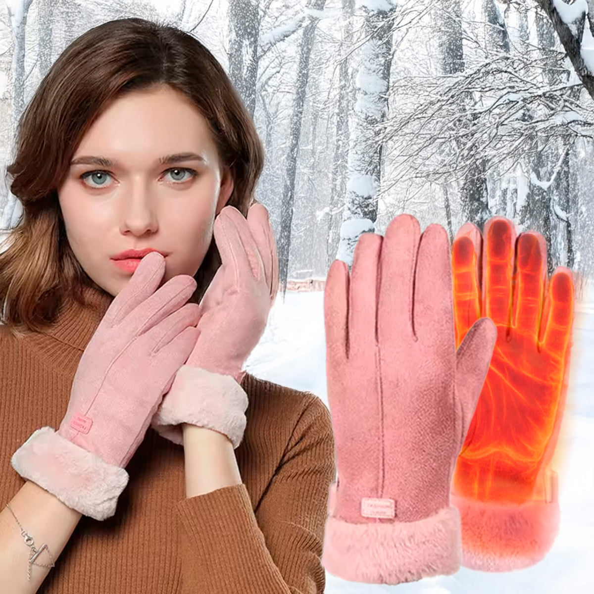 Heated Gloves USB Rechargeable Waterproof Touchscreen-Compatible