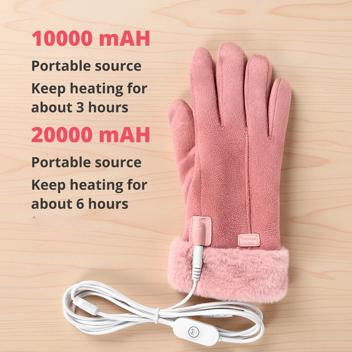 Heated Gloves USB Rechargeable Waterproof Touchscreen-Compatible
