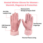 Heated Gloves USB Rechargeable Waterproof Touchscreen-Compatible