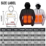 Heated Hoodie USB-Powered Five Heating Zones Adjustable Settings