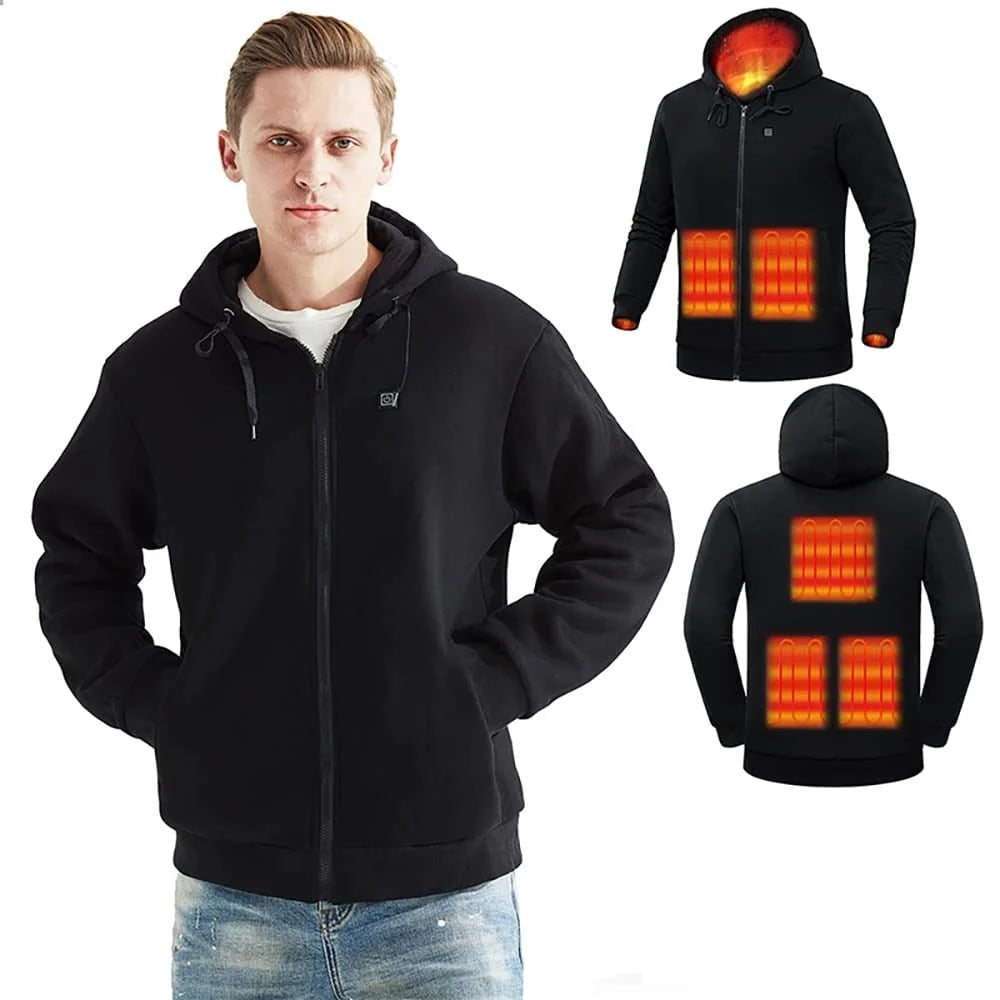 Heated Hoodie USB-Powered Five Heating Zones Adjustable Settings
