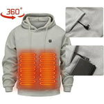 Heated Hoodie USB-Powered Five Heating Zones Adjustable Settings