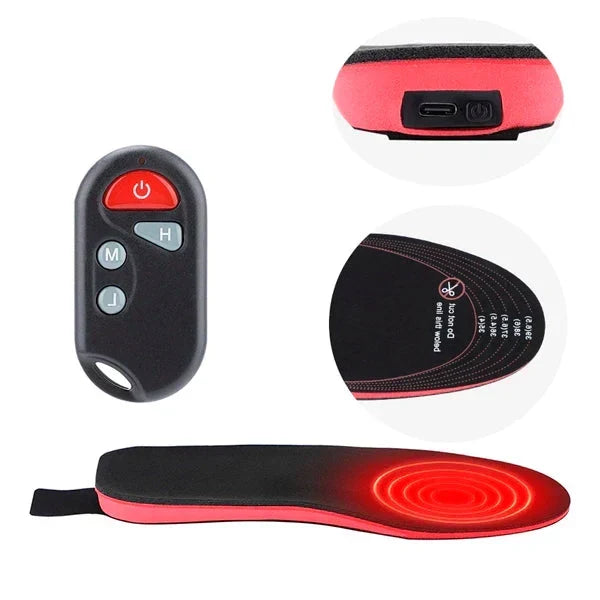 Heated Insoles Rechargeable Wireless Remote 3 Settings