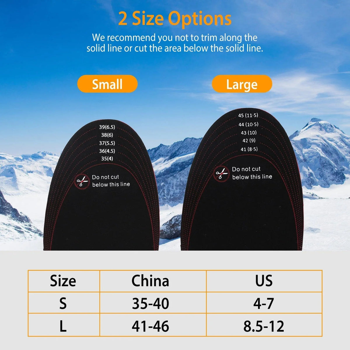 Heated Insoles USB-C Rechargeable Up To 10 Hours
