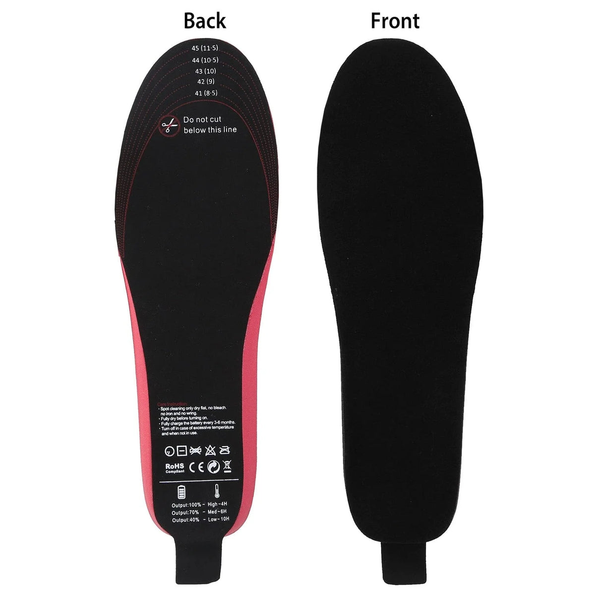 Heated Insoles USB-C Rechargeable Up To 10 Hours