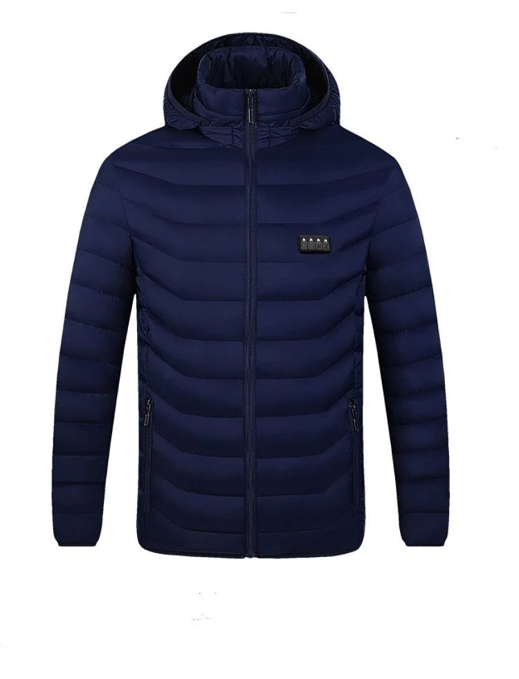 Heated Jacket 21-Zone Heating Hooded Water-Repellent Windproof Polyesters