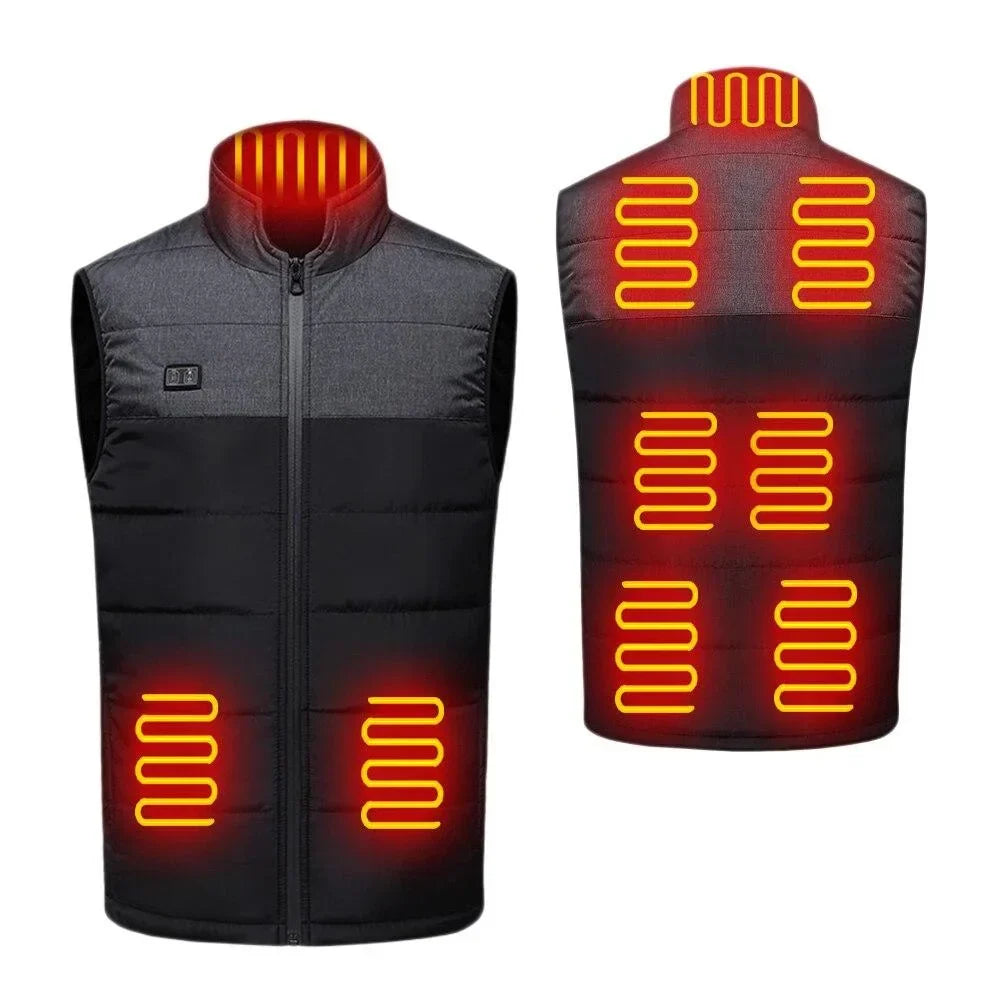 Heated Jacket 9-Point Carbon Fiber Dual-Control USB Charging