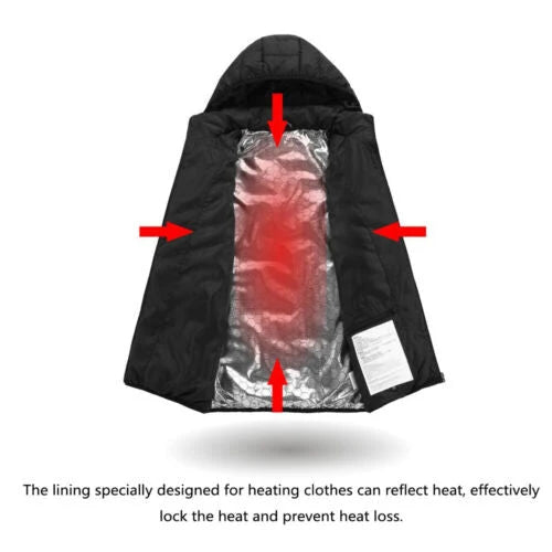Heated Jacket Rechargeable 10-Hour 3 Heat Settings