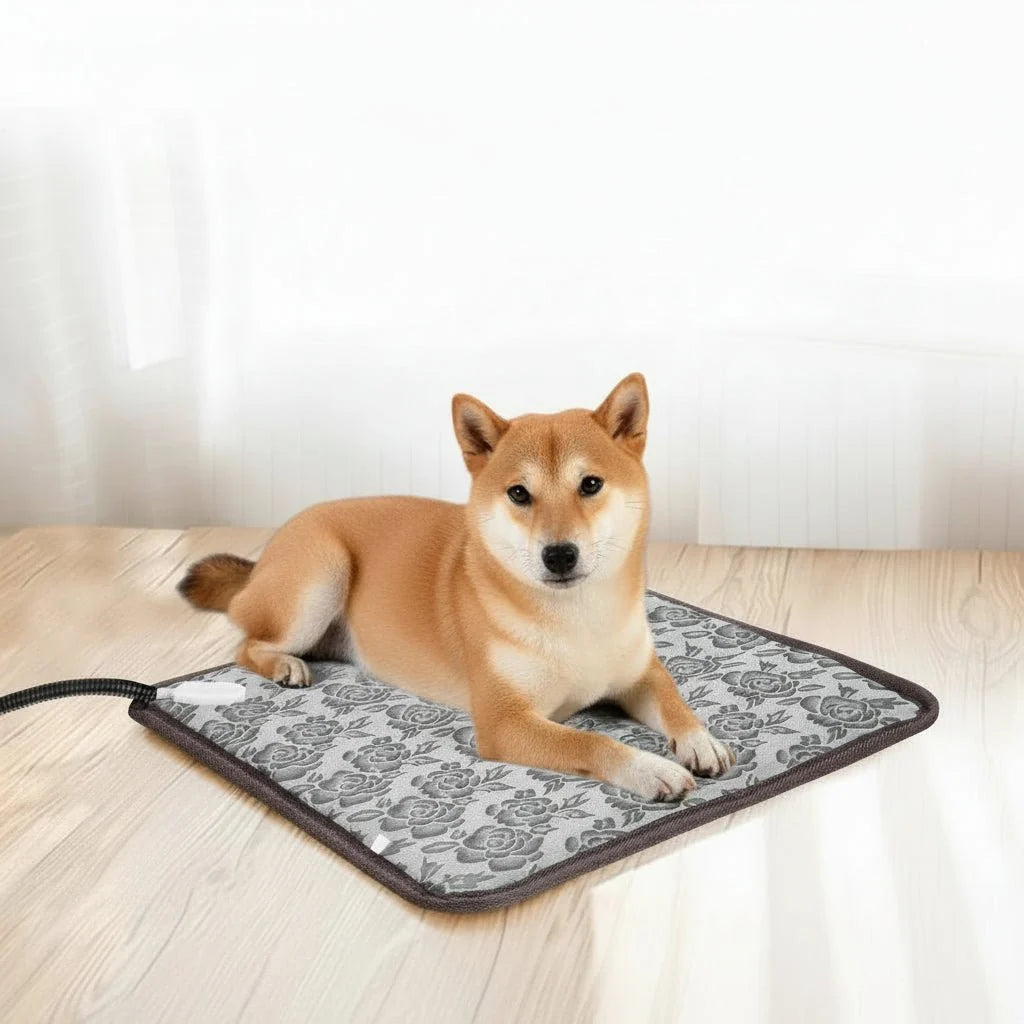 Heated Pet Mat Adjustable Temperature Waterproof Easy-Clean Surface