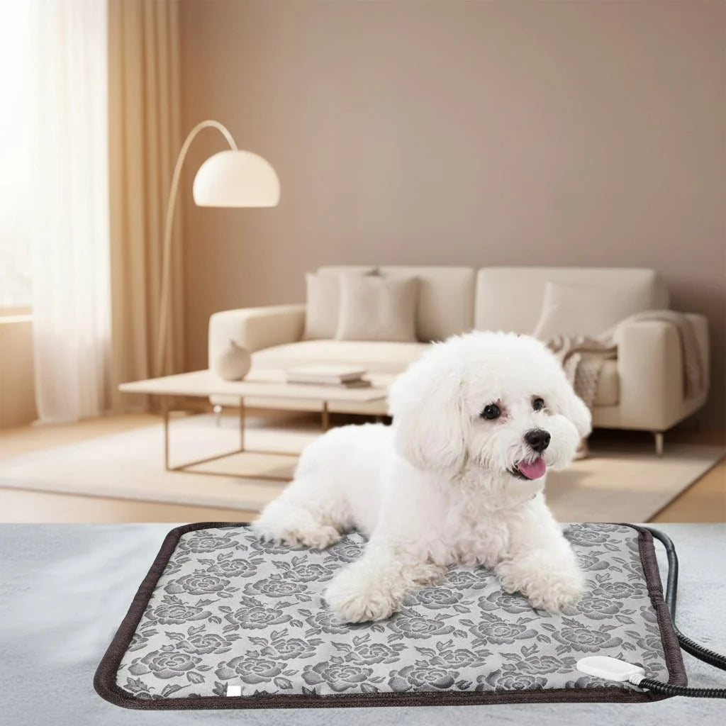 Heated Pet Mat Adjustable Temperature Waterproof Easy-Clean Surface