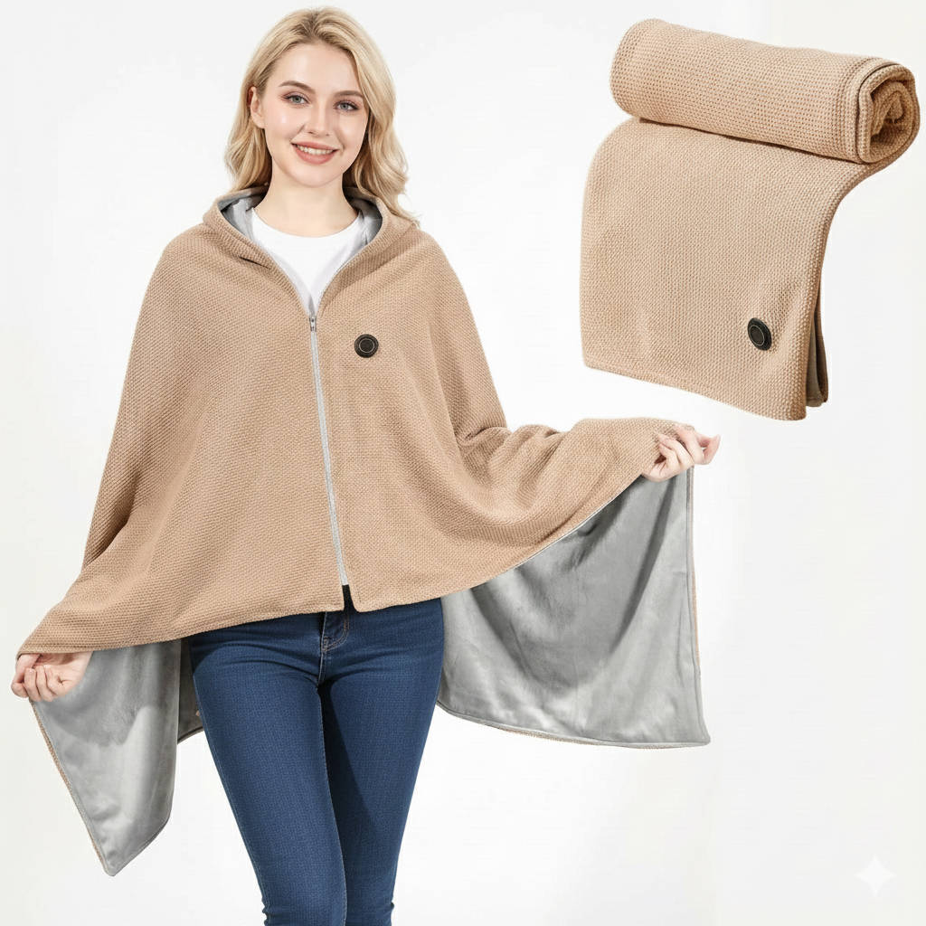 Heated Shawl Blanket Eight-Zone Heating Cotton Blend
