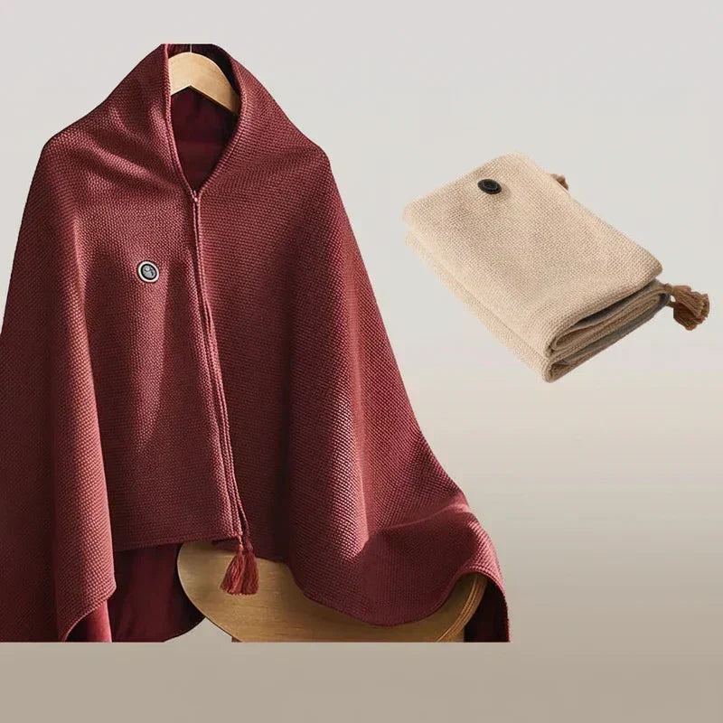 Heated Shawl Wrap USB-Powered Adjustable Heat Settings Washable Fleece