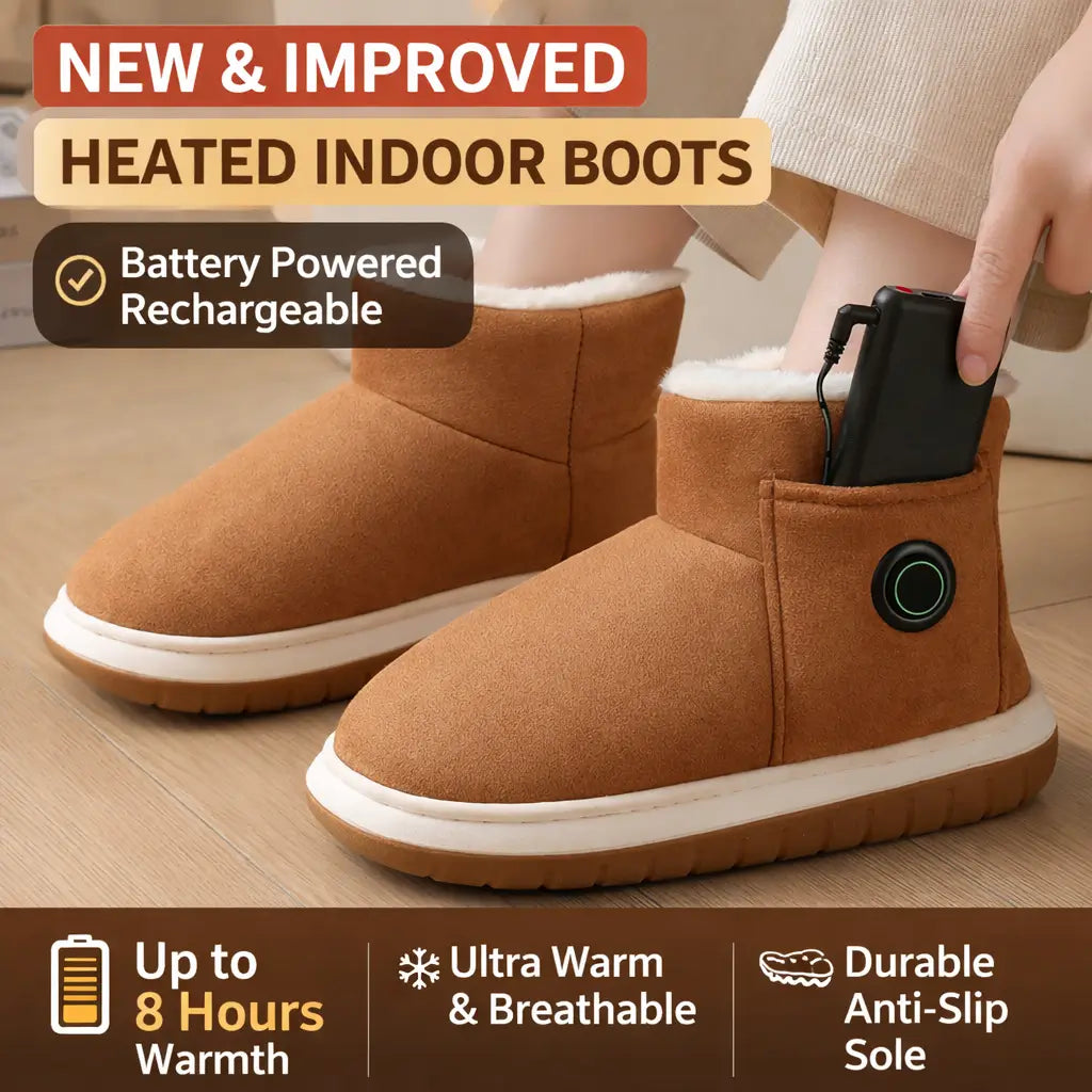 Heated Slippers 3 Heat Levels Anti-Slip Tread