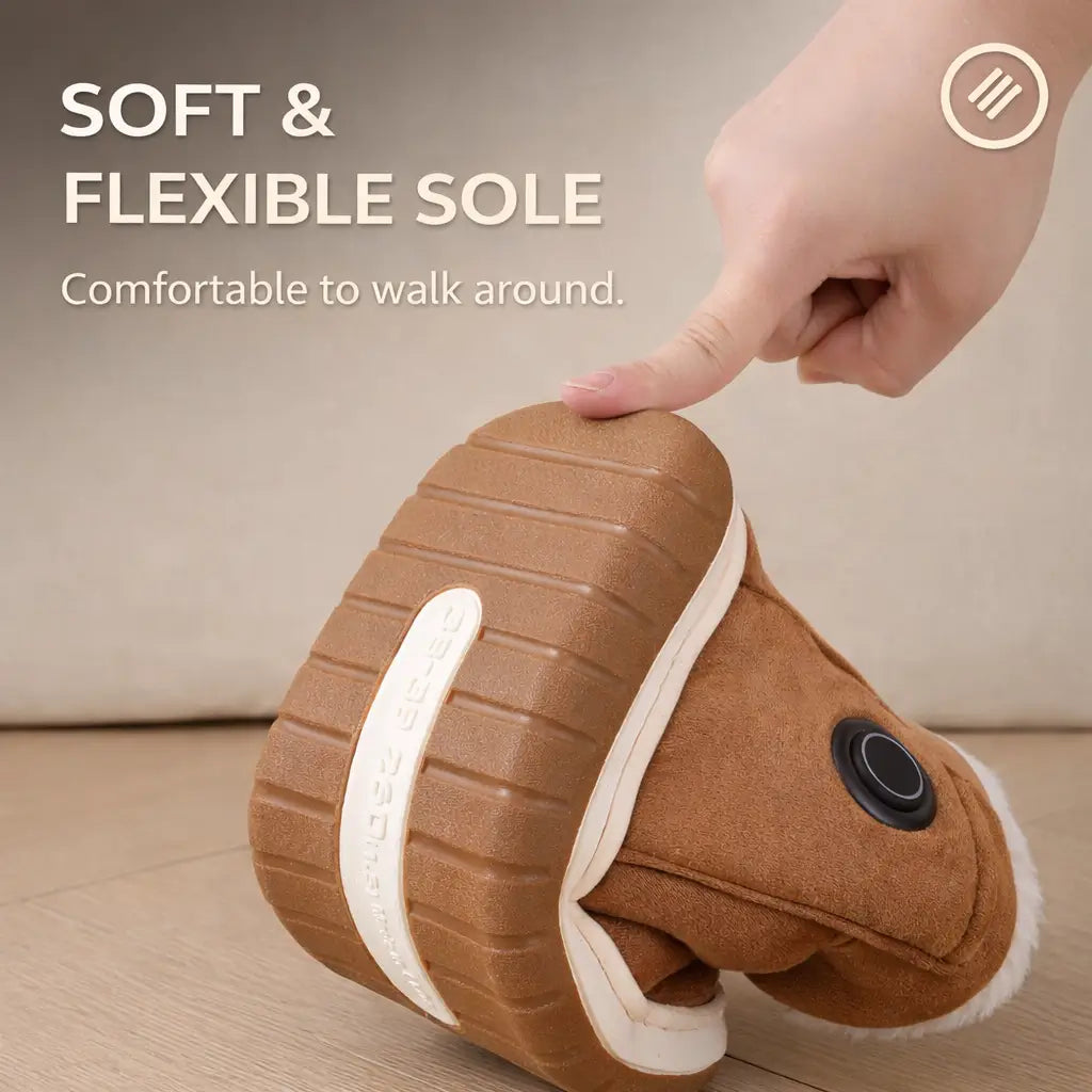 Heated Slippers Rechargeable Adjustable Heat Non-Slip Sole