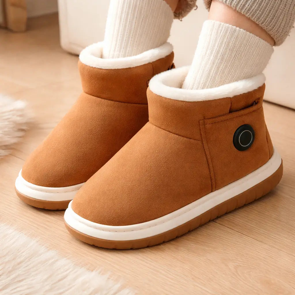 Heated Slippers Rechargeable Adjustable Heat Non-Slip Sole