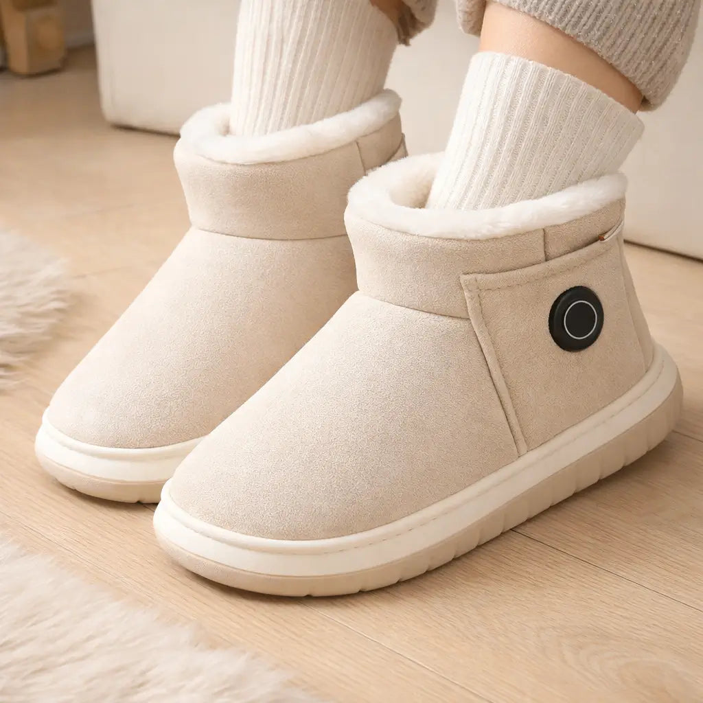 Heated Slippers Rechargeable Adjustable Heat Non-Slip Sole