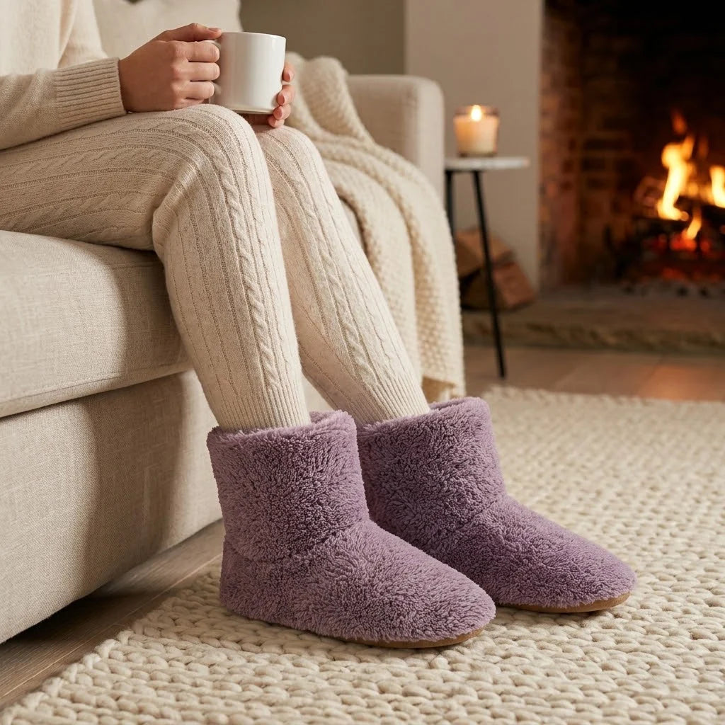 Heated Slippers USB-Powered Ankle-High Non-Slip