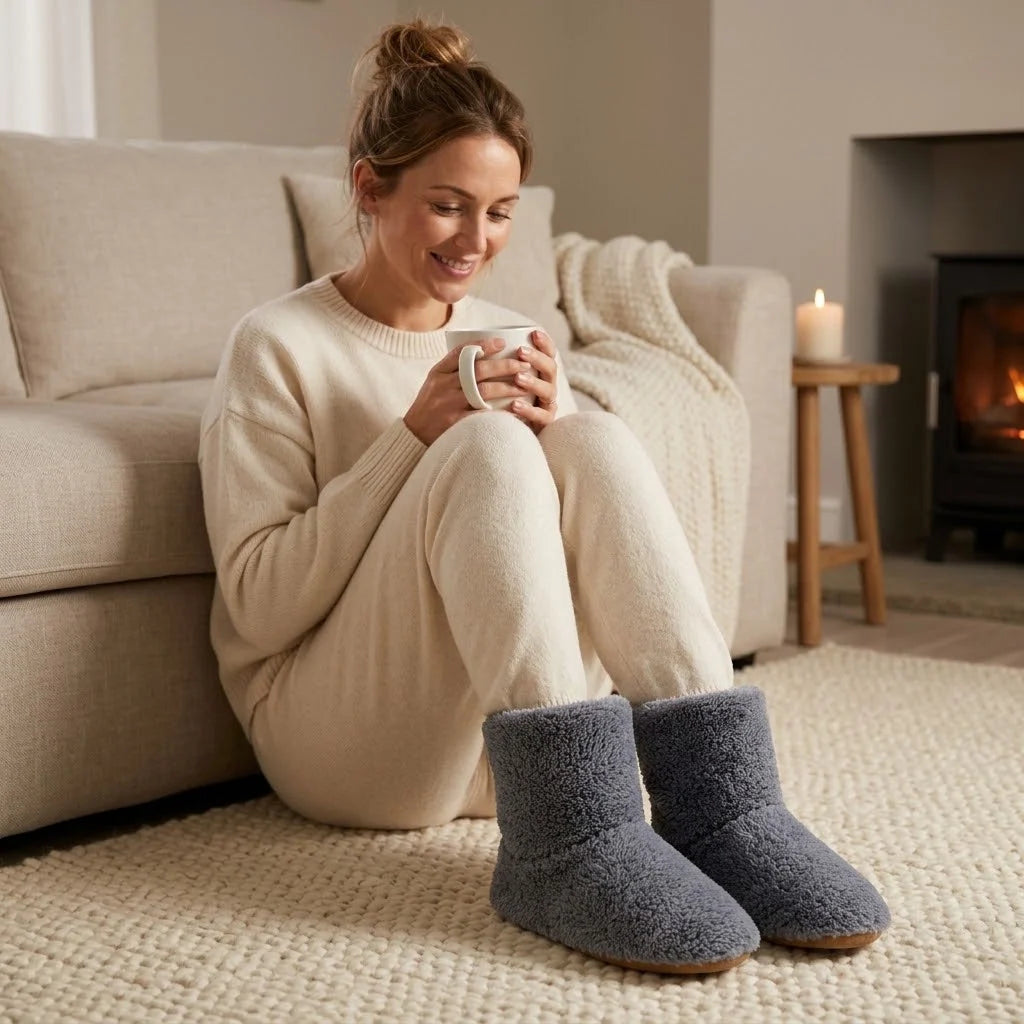Heated Slippers USB-Powered Ankle-High Non-Slip